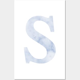 The Letter S Blue Marble Design Posters and Art